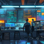Une équipe informatique supervise la mise à jour d’un parc de navigateurs depuis un centre de cybersécurité.