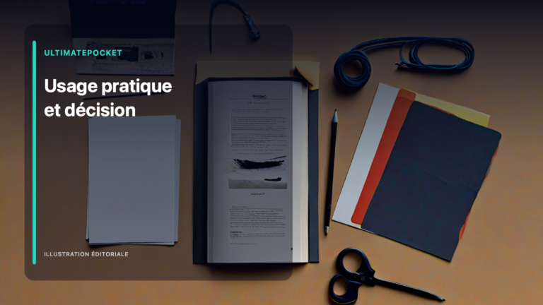 Illustration éditoriale pour « Usage pratique et décision »