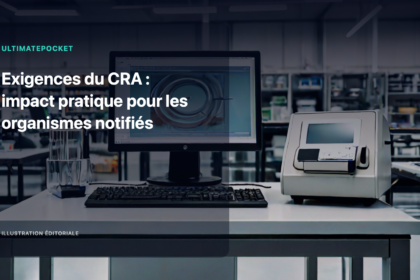 Illustration éditoriale pour « Exigences du CRA : impact pratique pour les organismes notifiés »