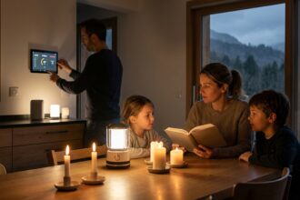 Illustration éditoriale pour Maison connectée locale : que continue-t-il de fonctionner quand Internet tombe ?