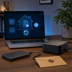 Illustration éditoriale pour Home Assistant : sauvegarder avant une mise à jour et vérifier que la restauration est possible