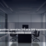 Illustration éditoriale pour « L’écologie punitive : quand les ZFE et le DPE transforment la France en laboratoire de contrôle social »