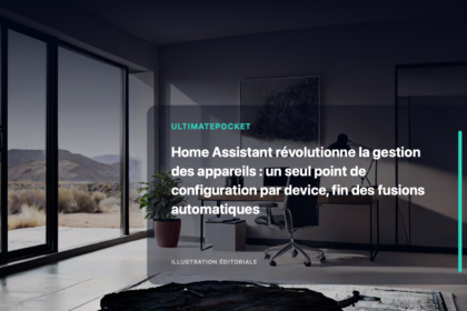 Illustration éditoriale pour « Home Assistant révolutionne la gestion des appareils : un seul point de configuration par device, fin des fusions automatiques »
