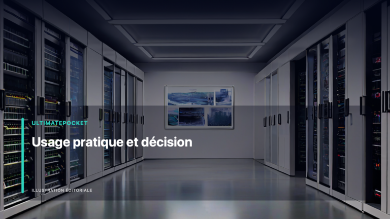 Illustration éditoriale pour « Usage pratique et décision »