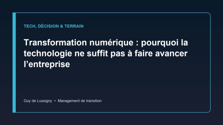 Transformation numérique : pourquoi la technologie ne suffit pas à faire avancer l’entreprise