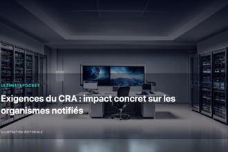 Illustration éditoriale pour « Exigences du CRA : impact concret sur les organismes notifiés »