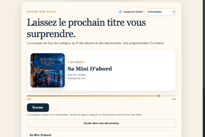 Interface publique Ariane Web Radio