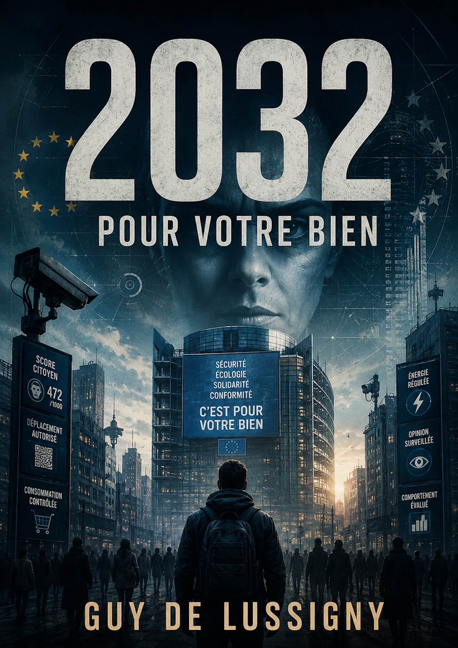 Illustration éditoriale pour 2032 : le reflet numérique de nos choix d’aujourd’hui