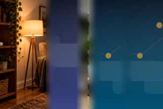 Illustration éditoriale pour Maison connectée : quand le cloud tombe, comment choisir entre autonomie locale et dépendance externe ?