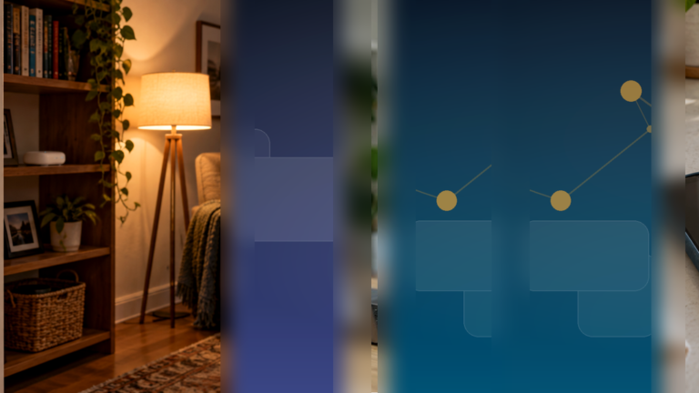 Illustration éditoriale pour Maison connectée : quand le cloud tombe, comment choisir entre autonomie locale et dépendance externe ?