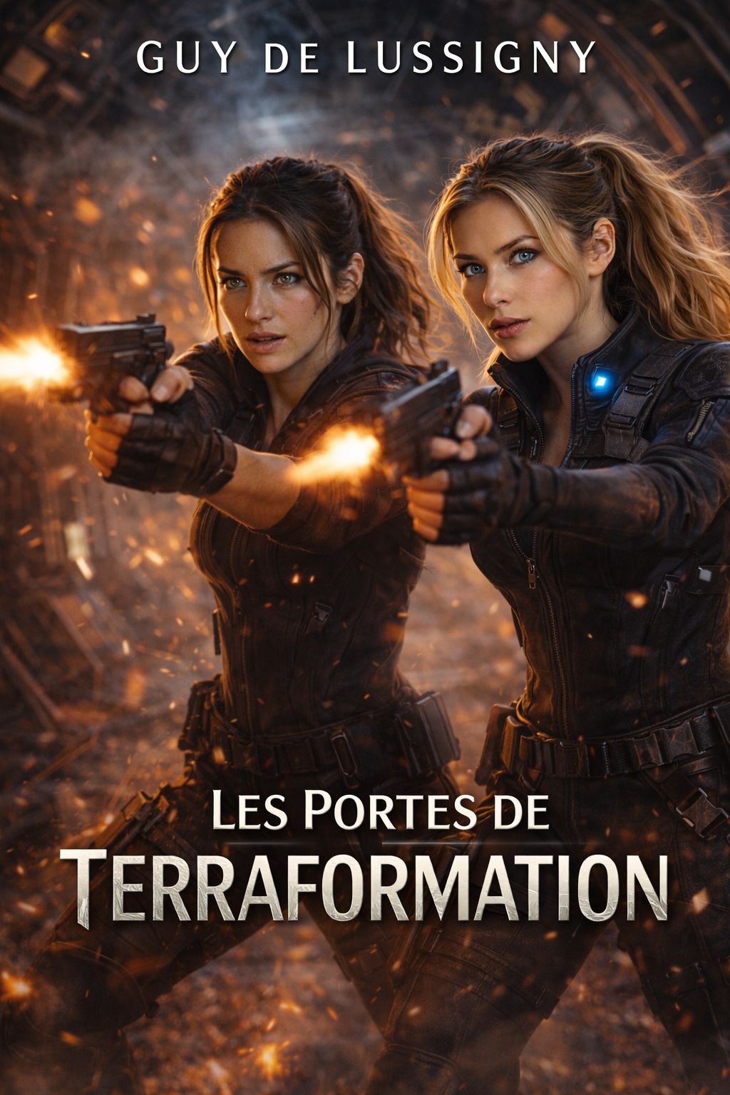 Première de couverture originale — Les Portes de Terraformation, tome 2 Traqués sur Mars, Guy de Lussigny